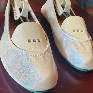 Custom white metallic/glitter tieks